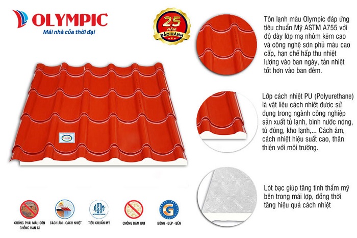 Tôn lợp mái Olympic cũng được người tiêu dùng tin tưởng lựa chọn